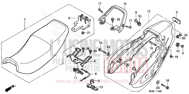 SITZ von CB1300 Super Bold'or ABS RADIANT RED METALLIC (R218) von 1998